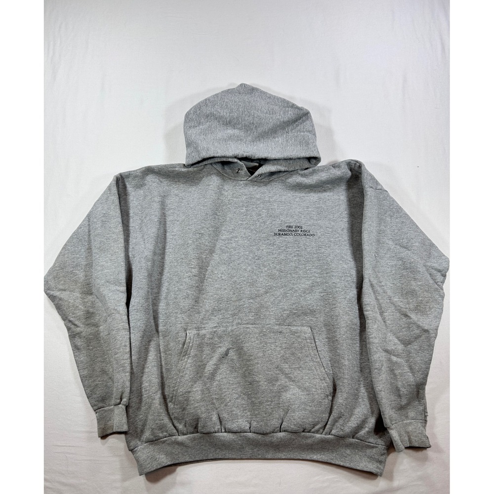 Hanes ComfortBlend Missionary Ridge Fire 2002 Hoodie Gray XL San Juan Forest